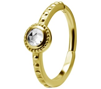 GD 316 HINGED RING SET W. ROSECUT ZIRCONIA 1,2x12mm WH