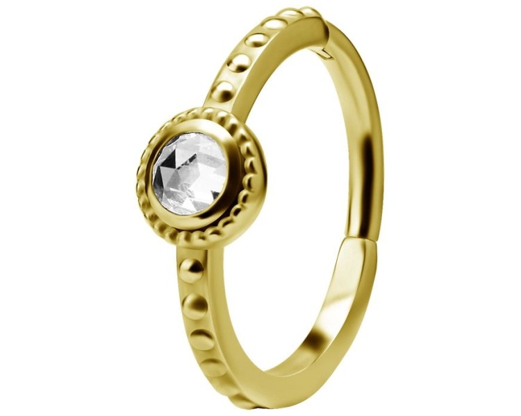 GD 316 HINGED RING SET W. ROSECUT ZIRCONIA 1,2x12mm WH GD 316 HINGED RING SET W. ROSECUT ZIRCONIA 1,2x12mm WH
