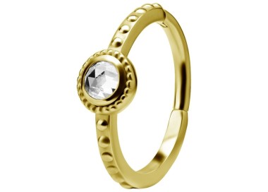 GD 316 HINGED RING SET W. ROSECUT ZIRCONIA 1,2x12mm WH