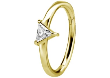 GD 316 HINGED RING SET W. TRIANGLE ZIRCONIA 1,2x12mm WH