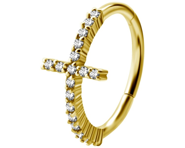 GD 316 HINGED RING SET W. ZIRCONIA (CROSS) 1,2x12mm WH GD 316 HINGED RING SET W. ZIRCONIA (CROSS) 1,2x12mm WH