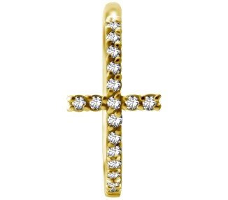 GD 316 HINGED RING SET W. ZIRCONIA (CROSS) 1,2x12mm WH