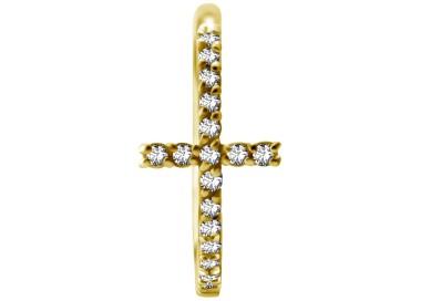 GD 316 HINGED RING SET W. ZIRCONIA (CROSS) 1,2x12mm WH
