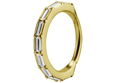 GD 316 HINGED RING SET W. BAGUETTE ZIRCONIA 1,2x12mm WH