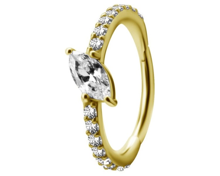 GD 316 HINGED RING SET W. MARQUISE ZIRCONIA 1,2x12mm WH GD 316 HINGED RING SET W. MARQUISE ZIRCONIA 1,2x12mm WH