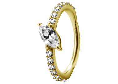 GD 316 HINGED RING SET W. MARQUISE ZIRCONIA 1,2x12mm WH