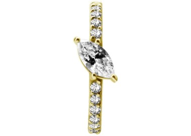 GD 316 HINGED RING SET W. MARQUISE ZIRCONIA 1,2x12mm WH