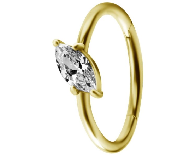GD 316 HINGED RING SET W. MARQUISE ZIRCONIA 1,2x12mm WH GD 316 HINGED RING SET W. MARQUISE ZIRCONIA 1,2x12mm WH