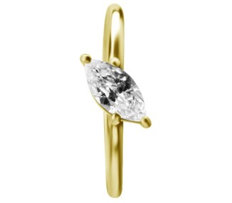 GD 316 HINGED RING SET W. MARQUISE ZIRCONIA 1,2x12mm WH