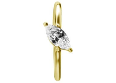 GD 316 HINGED RING SET W. MARQUISE ZIRCONIA 1,2x12mm WH