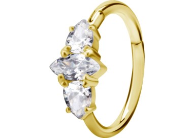 GD 316 HINGED RING SET W. ZIRCONIA 1,2x12mm WH