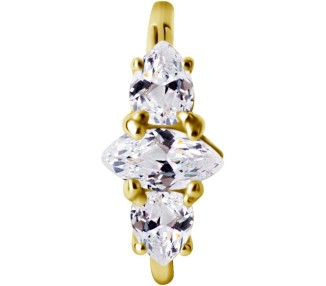 GD 316 HINGED RING SET W. ZIRCONIA 1,2x12mm WH