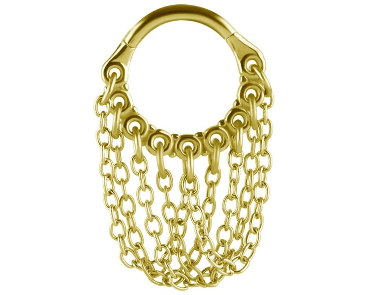 GD 316 HINGED RING WITH CHAIN DANGLES (PLAIN) 1,2x8mm GD 316 HINGED RING WITH CHAIN DANGLES (PLAIN) 1,2x8mm