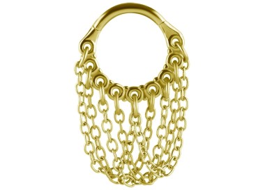 GD 316 HINGED RING WITH CHAIN DANGLES (PLAIN) 1,2x8mm