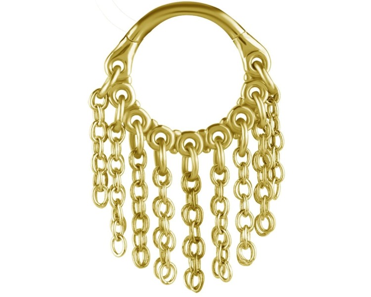GD 316 HINGED RING WITH CHAIN DANGLES (PLAIN) 1,2x8mm GD 316 HINGED RING WITH CHAIN DANGLES (PLAIN) 1,2x8mm