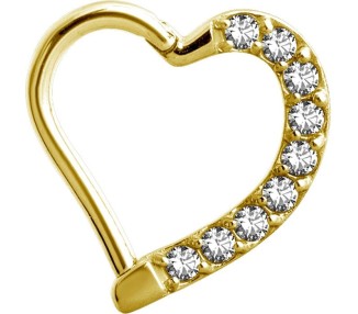 GD 316 JEWELLED HINGED HEART RING LEFT