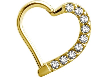 GD 316 JEWELLED HINGED HEART RING LEFT