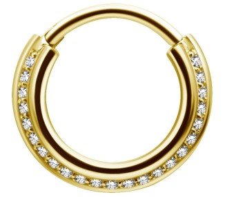 GD 316 TRIPLE SLANTED HINGED RING SET W. ZIRCONIA