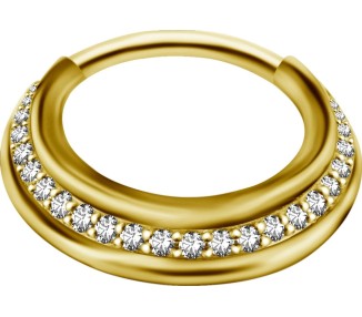 GD 316 TRIPLE SLANTED HINGED RING SET W. ZIRCONIA