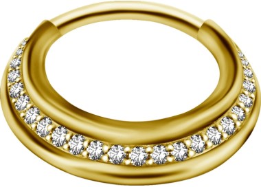 GD 316 TRIPLE SLANTED HINGED RING SET W. ZIRCONIA