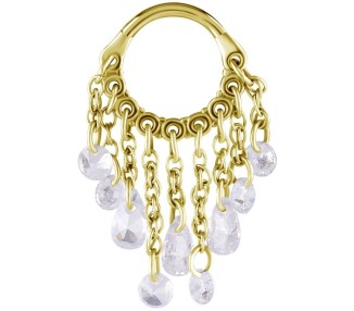 GD 316 HINGED RING WITH PEAR SHAPE AND ROUND STONE DANGLES 1,2x8mm WH