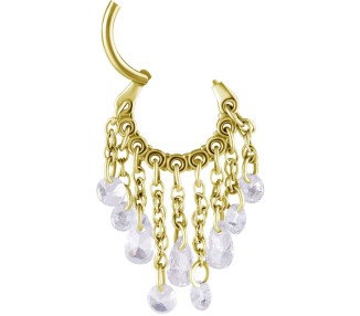 GD 316 HINGED RING WITH PEAR SHAPE AND ROUND STONE DANGLES 1,2x8mm WH