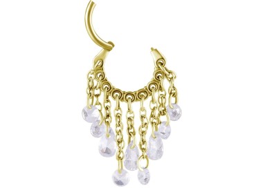 GD 316 HINGED RING WITH PEAR SHAPE AND ROUND STONE DANGLES 1,2x8mm WH