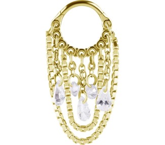 GD 316 HINGED RING WITH PEAR SHAPE AND ROUND STONE DANGLES 1,2x8mm WH