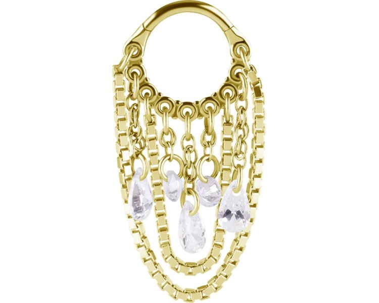 GD 316 HINGED RING WITH PEAR SHAPE AND ROUND STONE DANGLES 1,2x8mm WH GD 316 HINGED RING WITH PEAR SHAPE AND ROUND STONE DANGLES 1,2x8mm WH