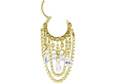 GD 316 HINGED RING WITH PEAR SHAPE AND ROUND STONE DANGLES 1,2x8mm WH