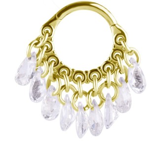 GD 316 HINGED RING WITH PEAR SHAPE STONE DANGLES 1,2x8mm WH