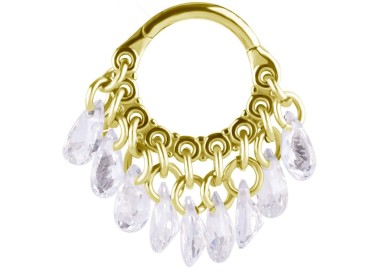 GD 316 HINGED RING WITH PEAR SHAPE STONE DANGLES 1,2x8mm WH