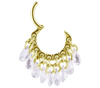 GD 316 HINGED RING WITH PEAR SHAPE STONE DANGLES 1,2x8mm WH
