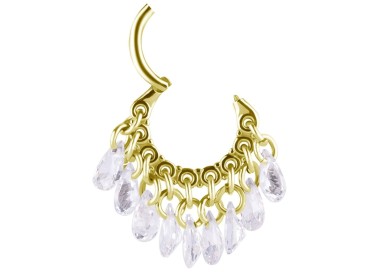GD 316 HINGED RING WITH PEAR SHAPE STONE DANGLES 1,2x8mm WH