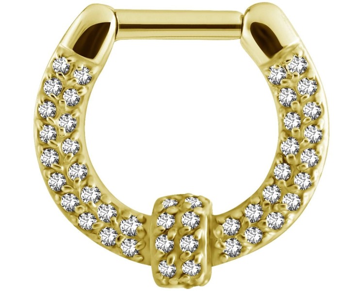 GD 316 SEPTUM CLICKERS SWAROVSKI PAVE SETTING GD 316 SEPTUM CLICKERS SWAROVSKI PAVE SETTING