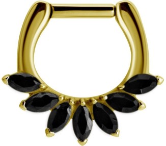 GD 316 SEPTUM CLICKER WITH MARQUISE ZIRCONIA
