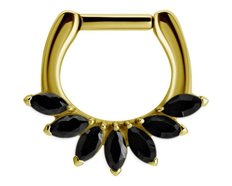 GD 316 SEPTUM CLICKER WITH MARQUISE ZIRCONIA GD 316 SEPTUM CLICKER WITH MARQUISE ZIRCONIA