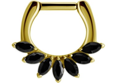 GD 316 SEPTUM CLICKER WITH MARQUISE ZIRCONIA