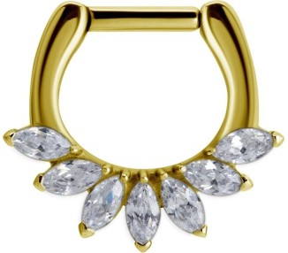 GD 316 SEPTUM CLICKER WITH MARQUISE ZIRCONIA