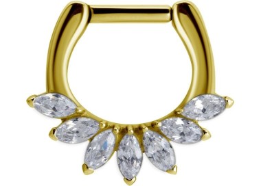 GD 316 SEPTUM CLICKER WITH MARQUISE ZIRCONIA