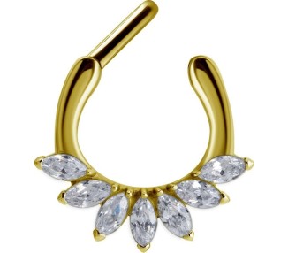 GD 316 SEPTUM CLICKER WITH MARQUISE ZIRCONIA