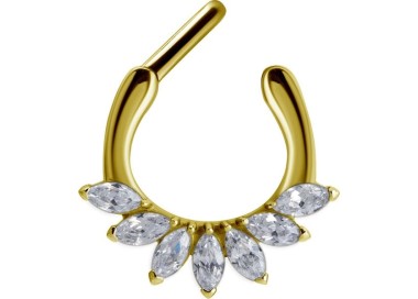 GD 316 SEPTUM CLICKER WITH MARQUISE ZIRCONIA