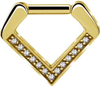 GD 316 V SHAPE SEPTUM CLICKER WITH ZIRCONIA 1,2x8mm WH
