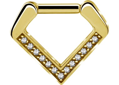 GD 316 V SHAPE SEPTUM CLICKER WITH ZIRCONIA 1,2x8mm WH