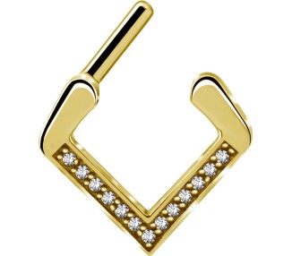 GD 316 V SHAPE SEPTUM CLICKER WITH ZIRCONIA 1,2x8mm WH