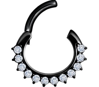 BK 316 JEWELLED CURVED BAR SEPTUM CLICKERS mod. 13