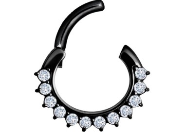 BK 316 JEWELLED CURVED BAR SEPTUM CLICKERS mod. 13