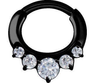 BK 316 JEWELLED CURVED BAR SEPTUM CLICKERS mod 12