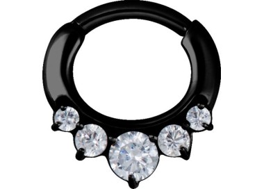 BK 316 JEWELLED CURVED BAR SEPTUM CLICKERS mod 12