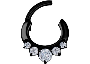 BK 316 JEWELLED CURVED BAR SEPTUM CLICKERS mod 12